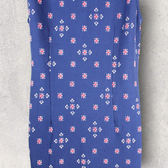 TALBOTS Shift Dress V-neck 100% Cotton in Navy Blue Women's Medium Petite - Picture 7 of 10